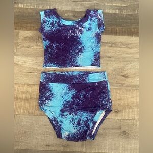 Blue & Purple Dance Wear Set Girls 6/7